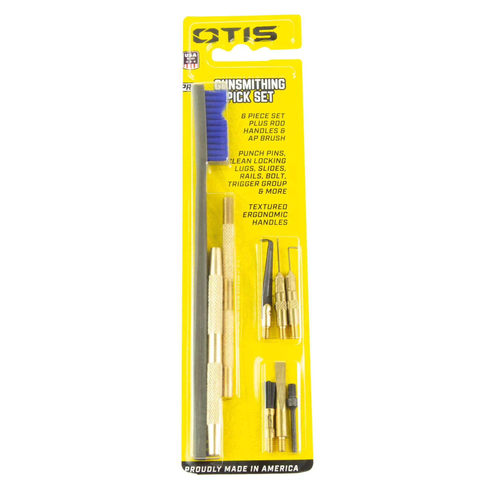 Otis Technology Pro Plus Gunsmithing Pick Set, 9-Piece Firearm Cleaning Tools with Ergonomic Handles FG-936