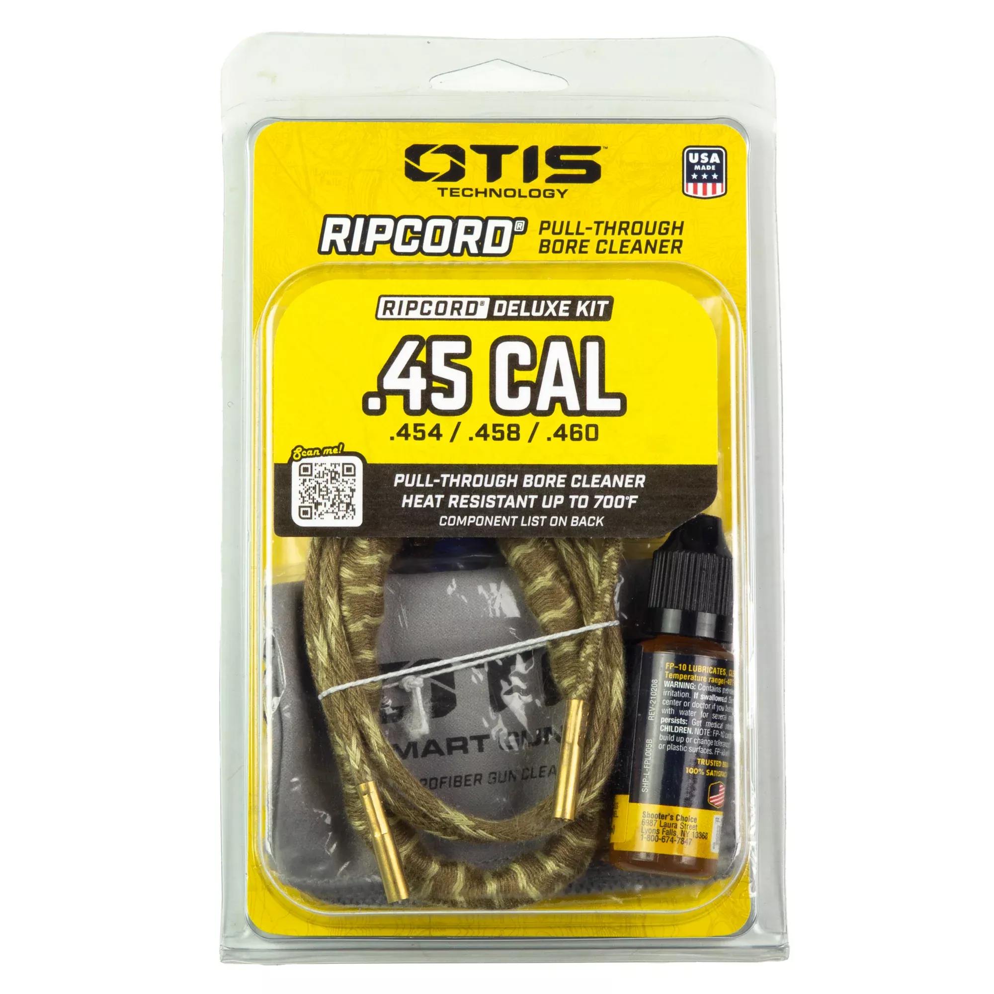 Otis Technology Ripcord Deluxe .45 Cal Bore Cleaning Kit w/ FP-10 CLP, Brush & Mop FG-RCD-345
