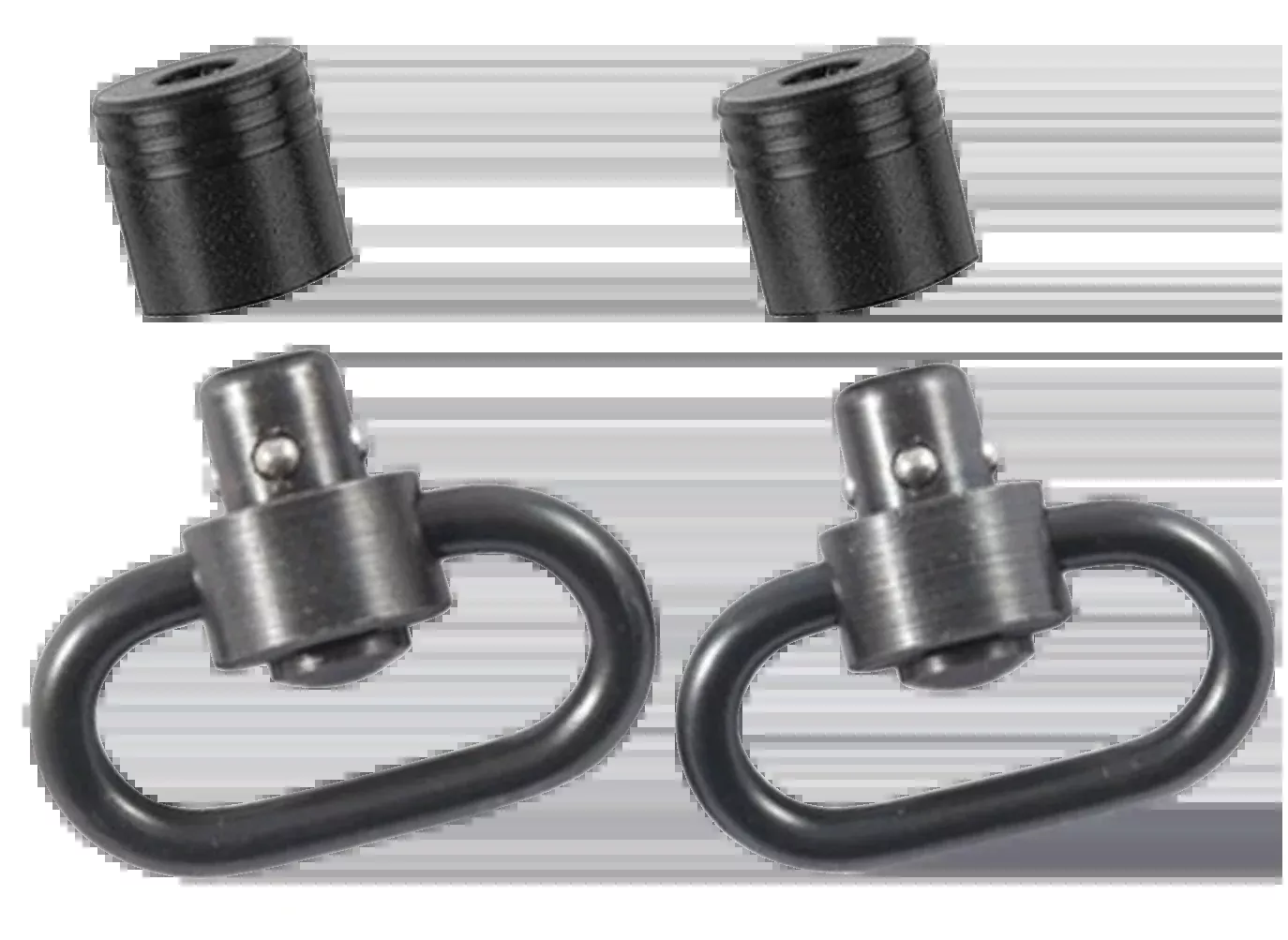 Outdoor Connection Push Button Swivel Set, 1.25 in Steel, Black Finish, Flush Mount Bases PBS19122