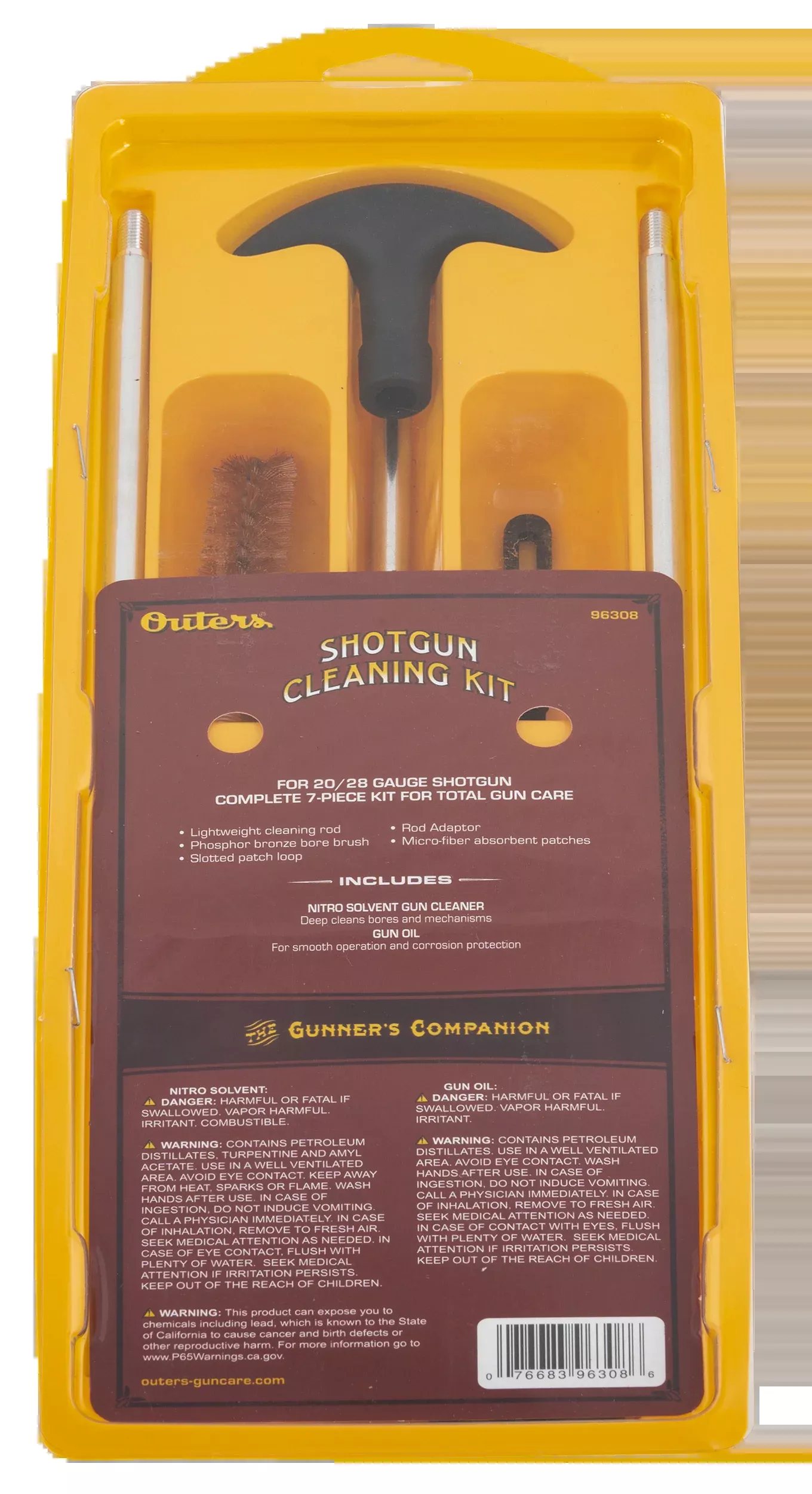 Outers Shotgun Cleaning Kit, Aluminum Rod for 20/28 Gauge, Solvent & Oil Included - 96308