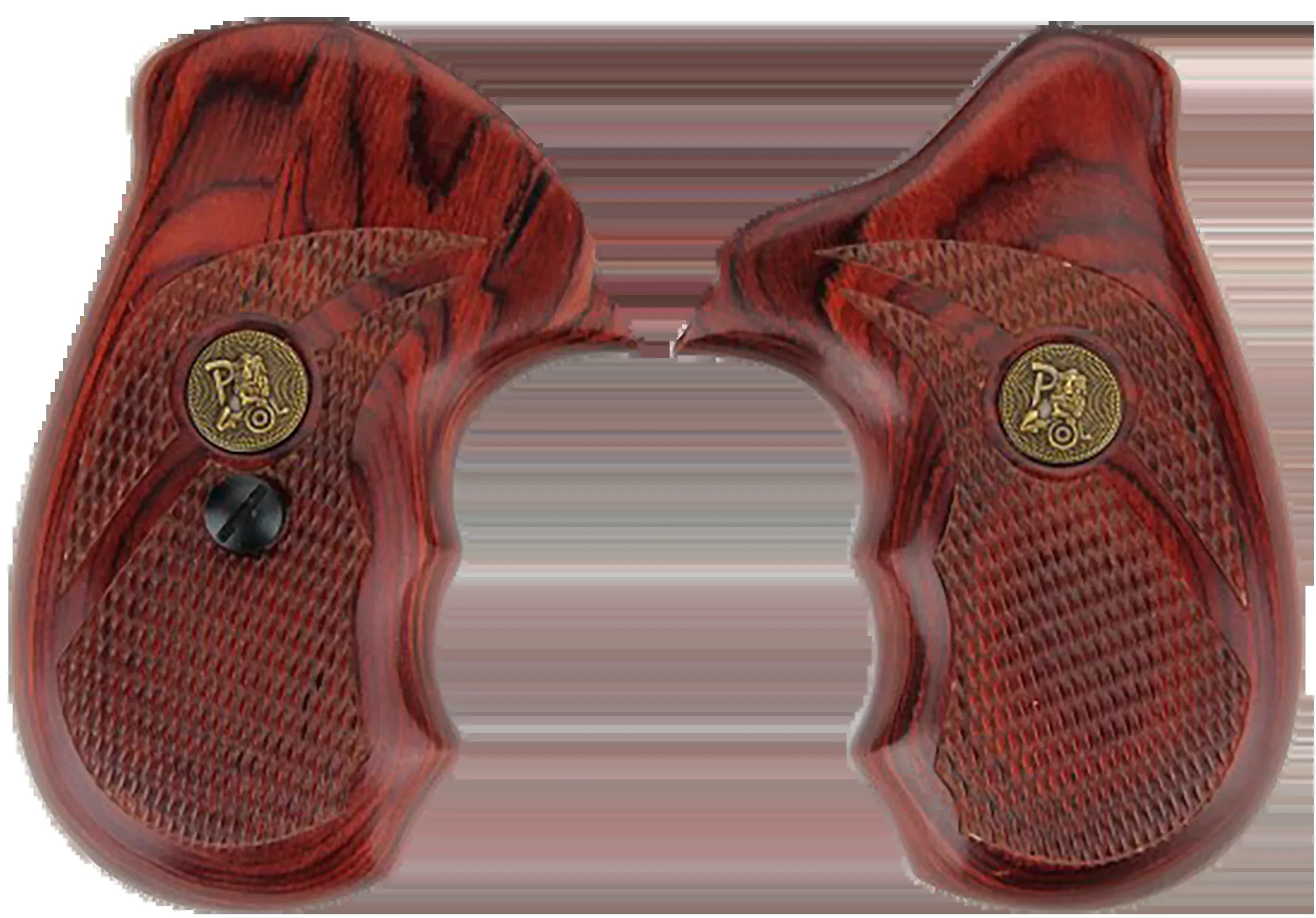 Pachmayr Renegade Wood Laminate Grips for Smith & Wesson J-Frame, Rosewood Checkered, Finger Grooves 63000