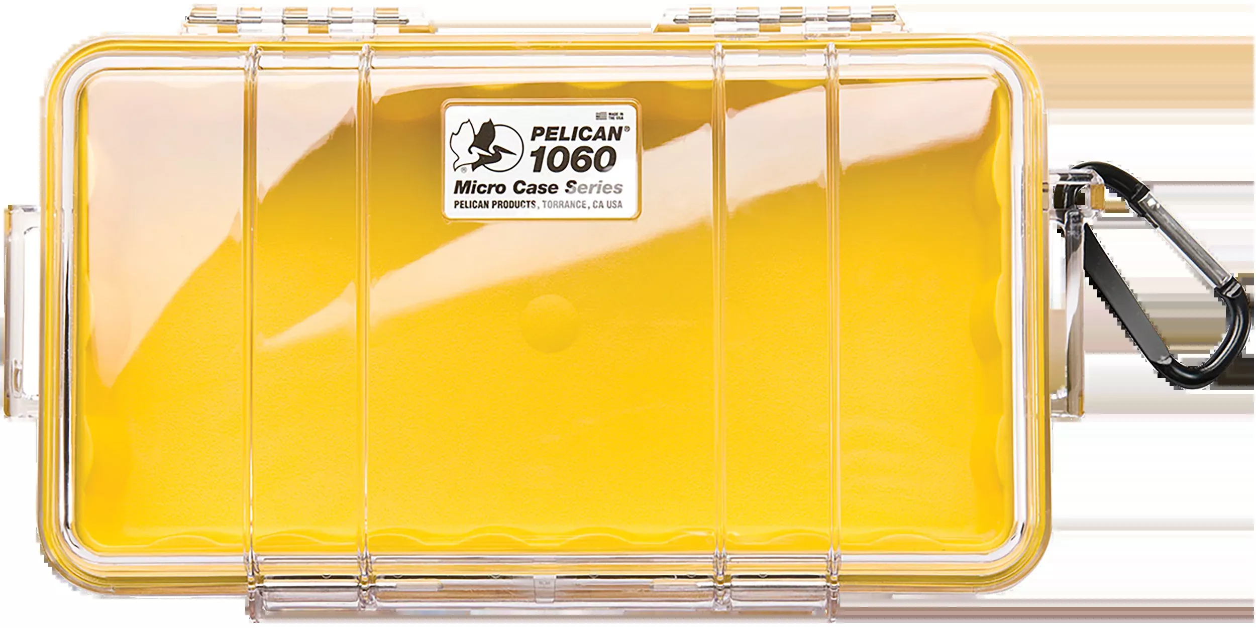 Pelican Micro Case, Yellow/Clear Polycarbonate, Crushproof IP67 Watertight, 9.88 in Length – 1060027100