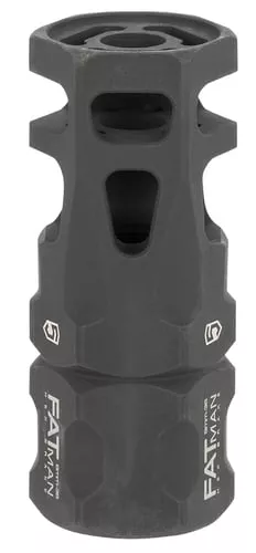 Phase 5 Weapon Systems FATMAN9MM FATman Hex Brake Black Parkerized Steel with 1/2"-36 tpi Threads & 3" OAL for 9mm, 7.62x39mm, 6.8mm AR-Platform