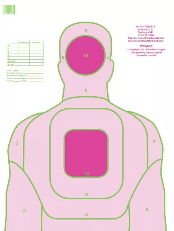 Pink Silhouette Training Paper Shooting Targets 18" x 24"- High Visibility- Set of 50 target sheets