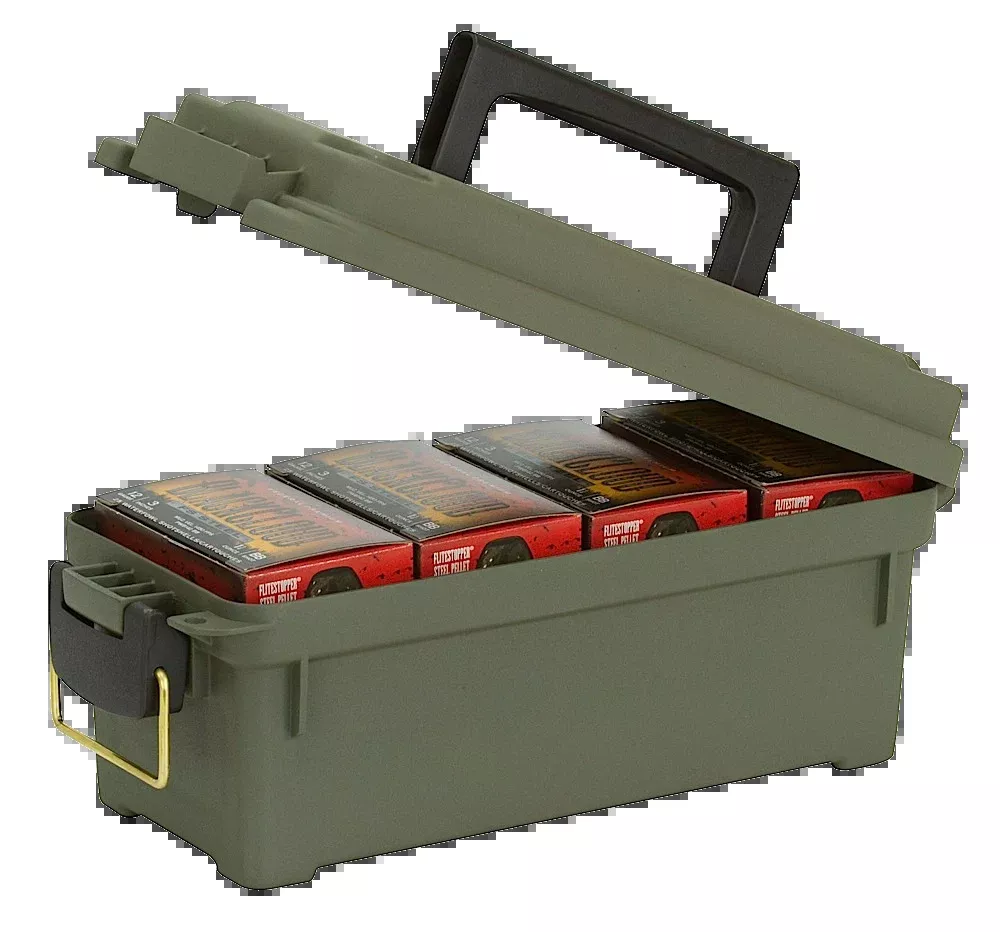 Plano Water-Resistant Ammo Can Shell Box w/ O-Ring Seal, Holds 4 Boxes, Olive Drab 121202