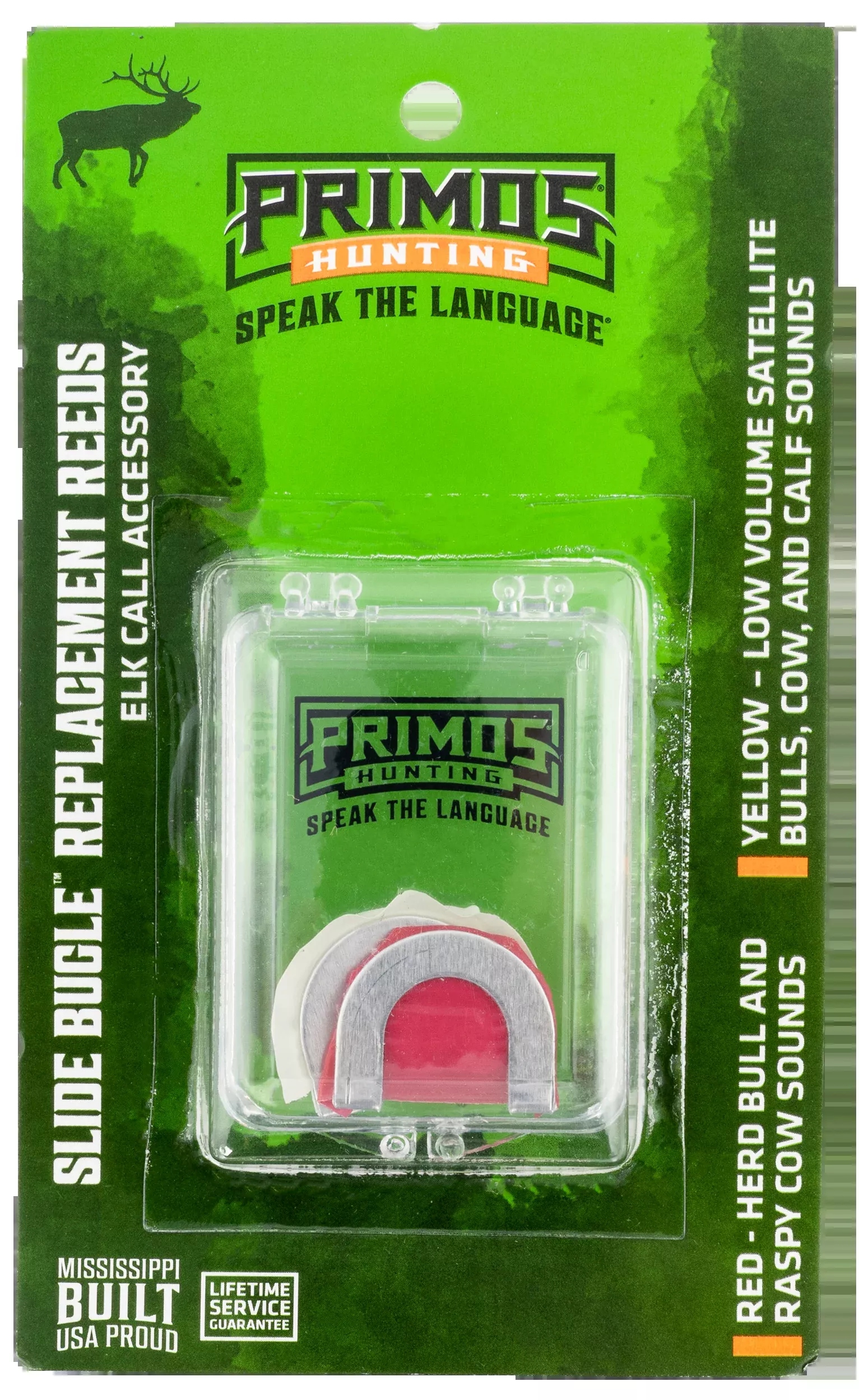 Primos Slide Bugle Replacement Reeds, Red/Yellow 2-Pack – Elk Call Accessory PS932MC