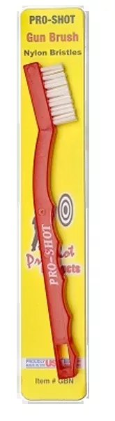 Pro-Shot Nylon Bristle Gun Cleaning Brush — Universal Multi-Caliber Polymer Handle, GBN