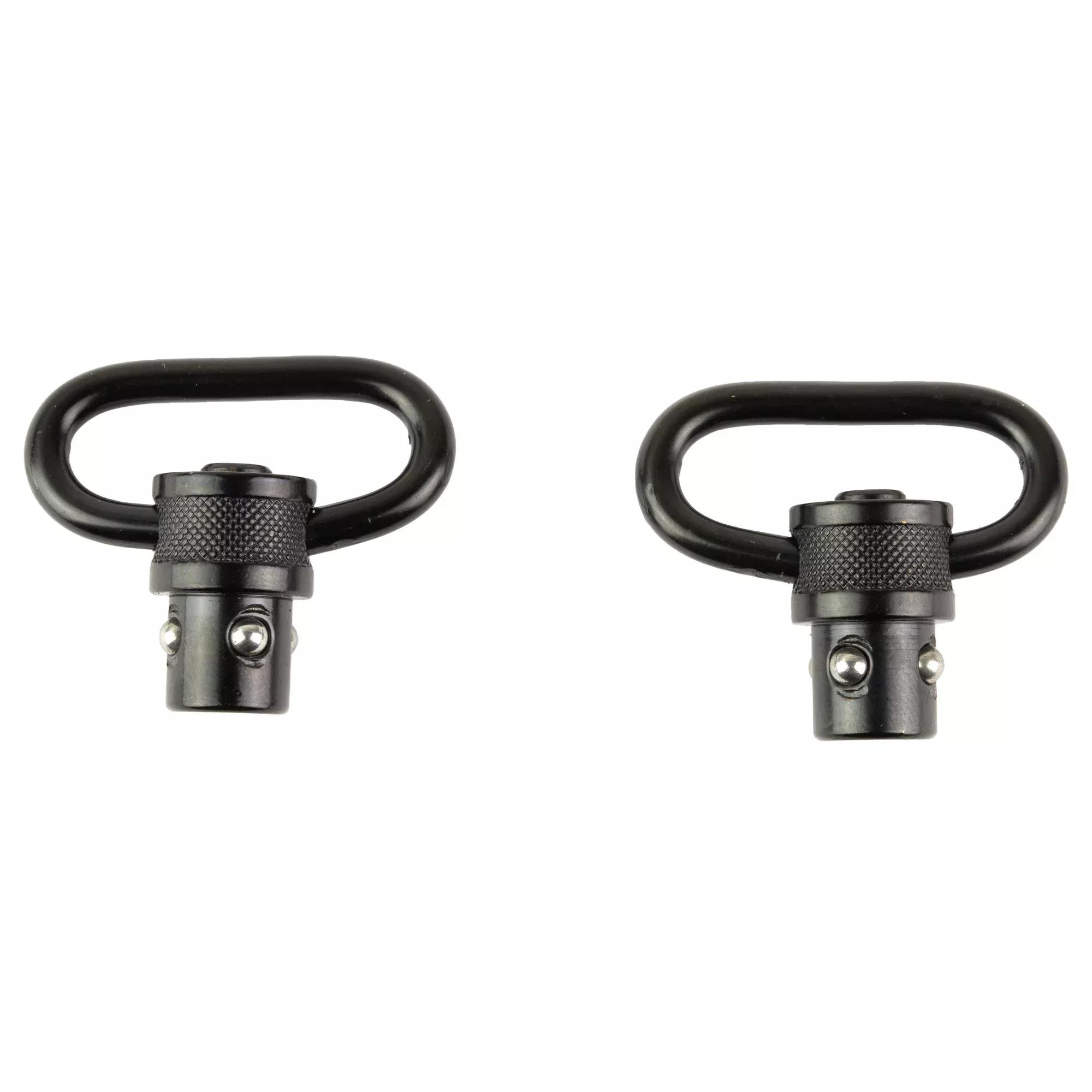 Quake Claw QD Flush Cup Swivels, 1-inch Quick-Detach Push Button, Steel 2-Pack, Black, 23402-9