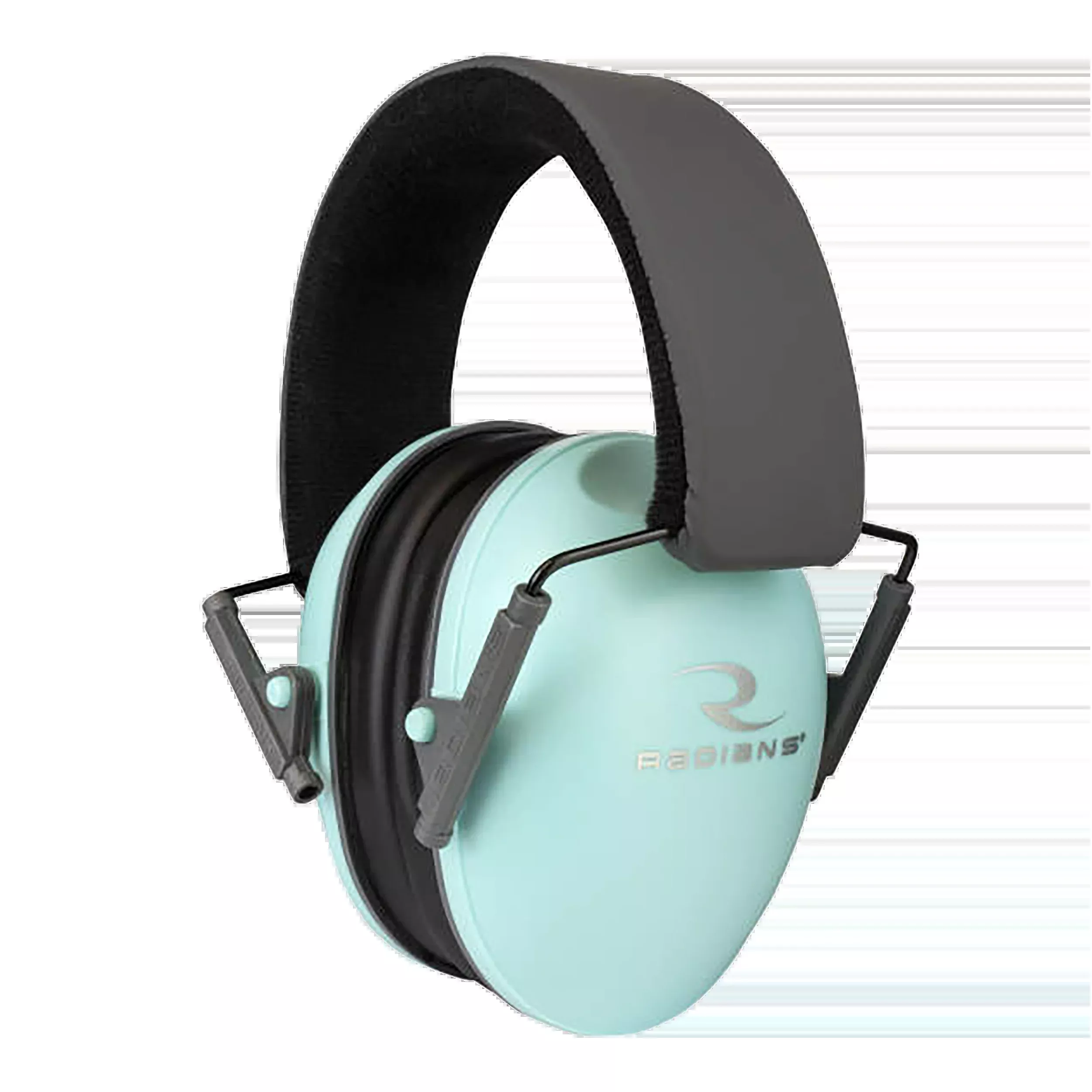 Radians Lowset Passive Earmuff, 21 dB NRR, Adjustable Moisture-Wicking Headband, Aqua/Charcoal LS0820CS