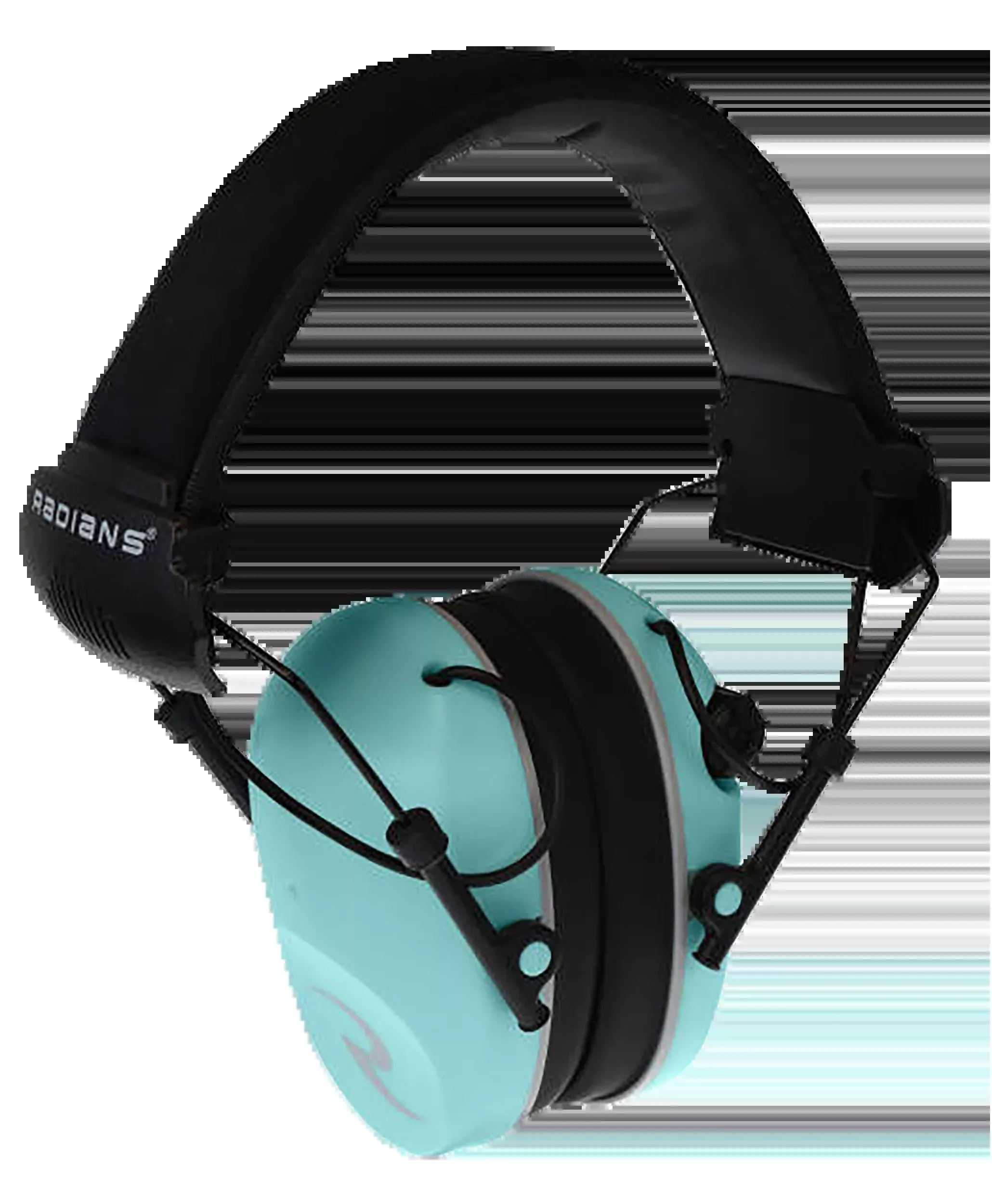 Radians R-3200 Dual Mic Electronic Earmuff, 23 dB NRR, Amplification & 3.5mm Jack, Aqua Blue – R3220ECS