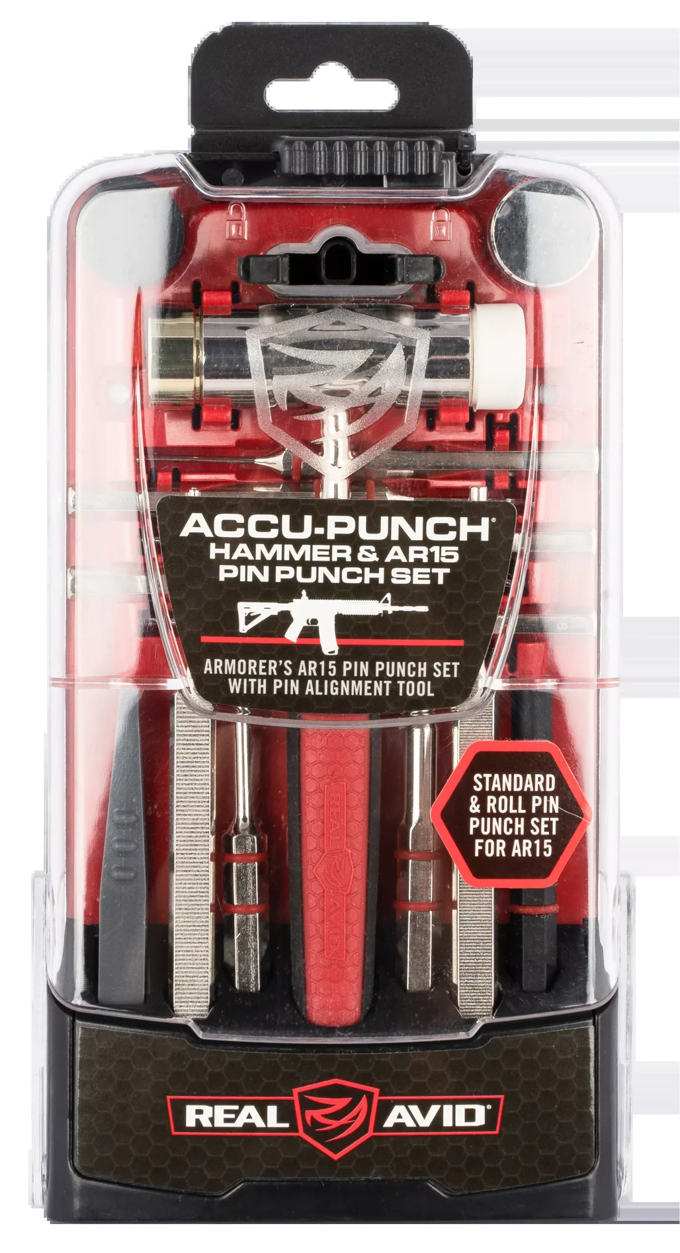 Real Avid Accu-Punch Hammer & AR-15 Pin Punch Set with Alignment Tool, Hardened Steel – AVHPSAR