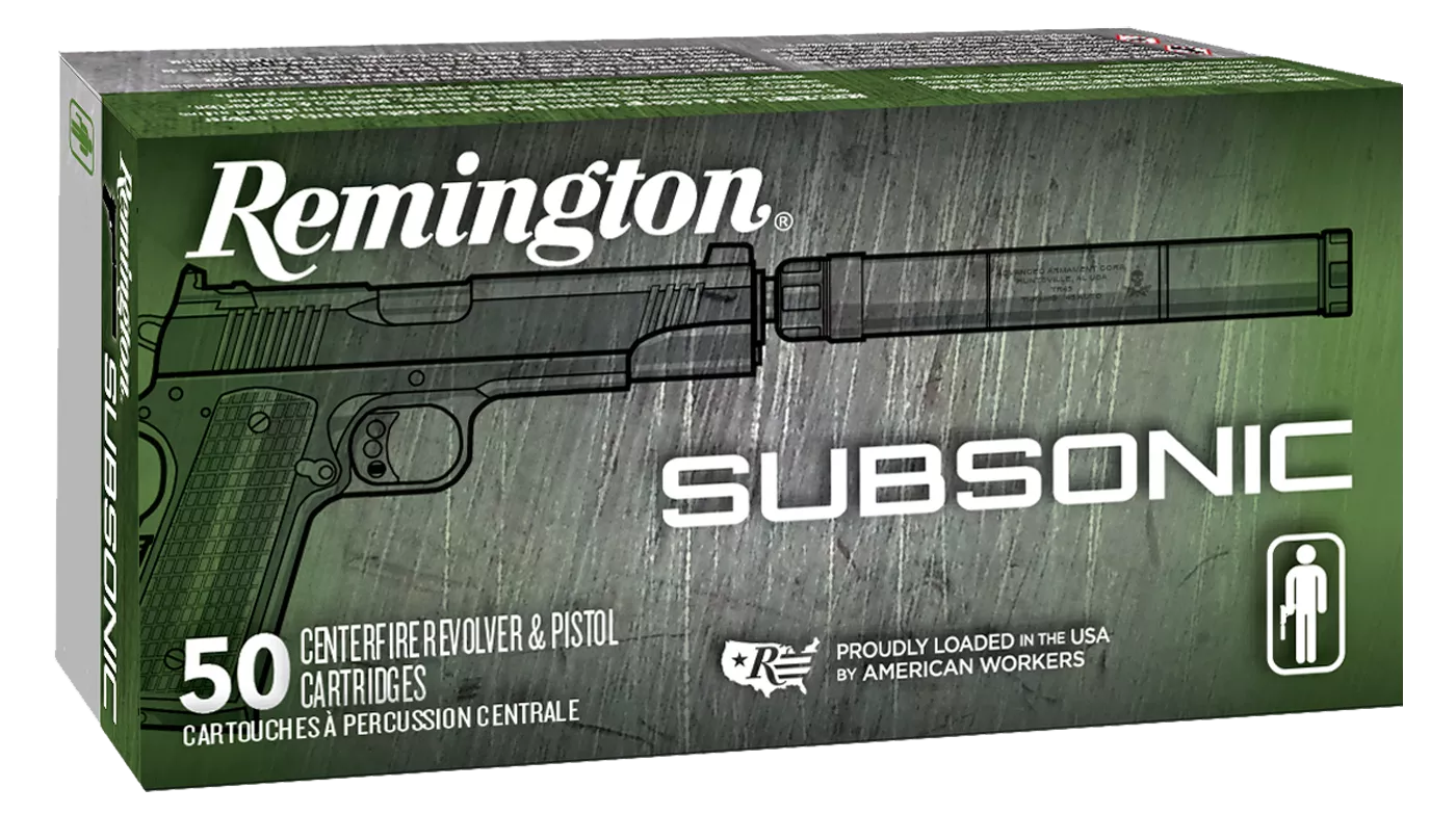 Remington Ammunition 28435 Subsonic9mmLuger 147gr Flat Nose Enclosed Base 50 Per Box/10 Case