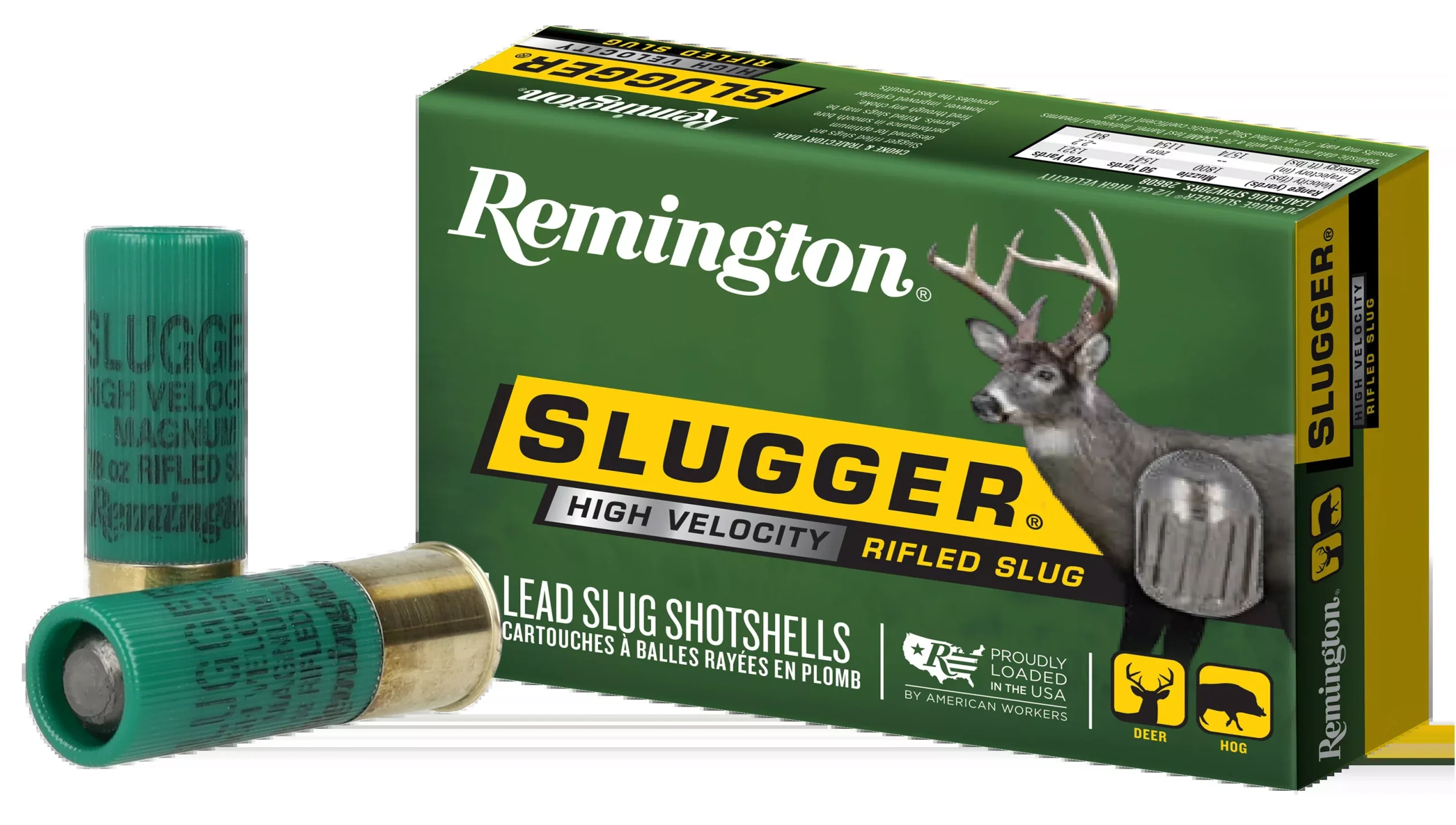 Remington Ammunition Slugger High Velocity 12 Gauge 2.75-Inch 7/8-Ounce Rifled Slug Shells 28600
