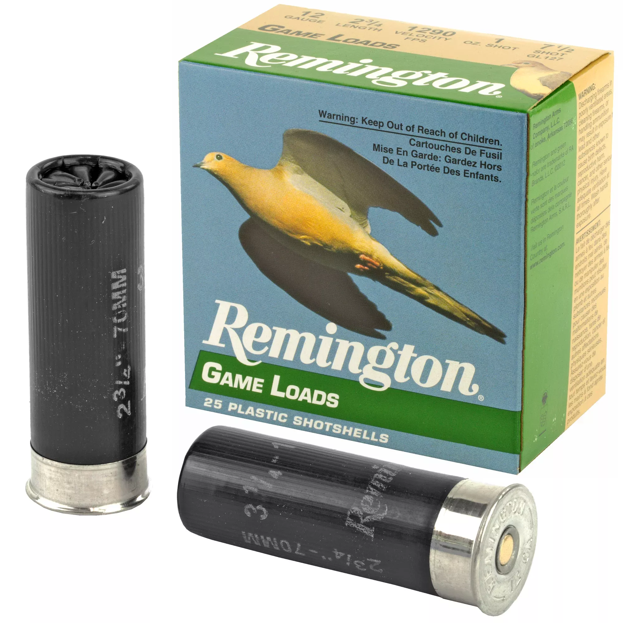 Remington Game Loads 12 Gauge 2-3/4in #7.5 Lead Shot 1 oz 25-Round Shotshells 20030