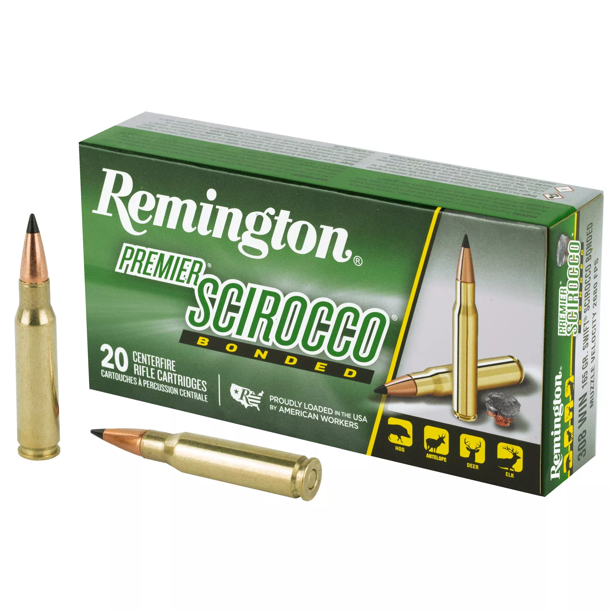 Remington Premier Scirocco Bonded .308 Winchester 165gr Swift Scirocco 20-Round Box 29332