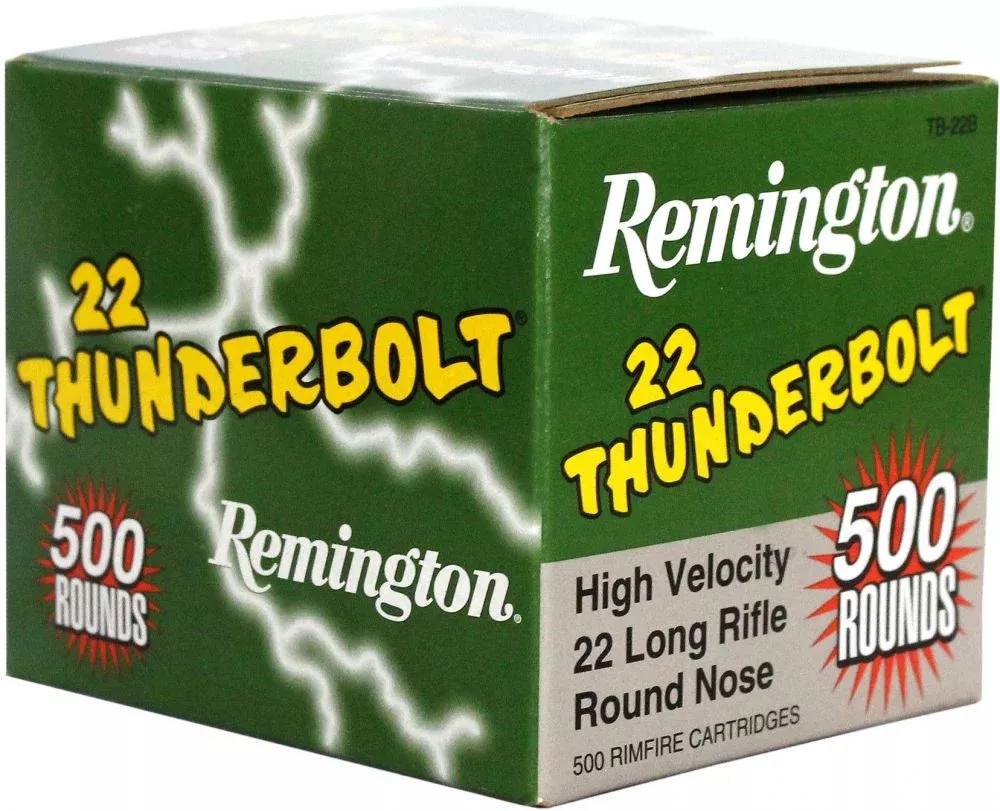 Remington TB22B .22 LR 40 GR. Thunderbolt Round Nose 500 RDS