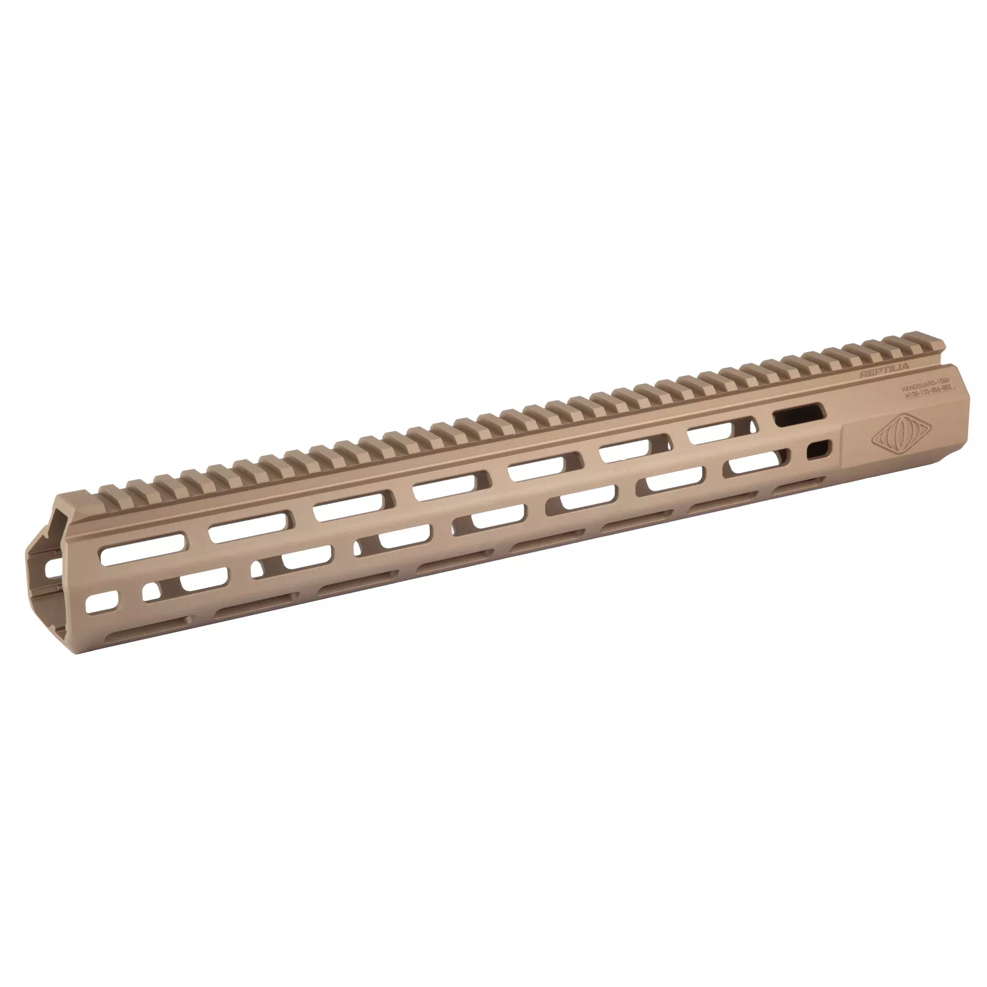 Reptilia 15in M-LOK AR-15 Handguard, Flat Dark Earth, 7075-T6 Aluminum, 100-340