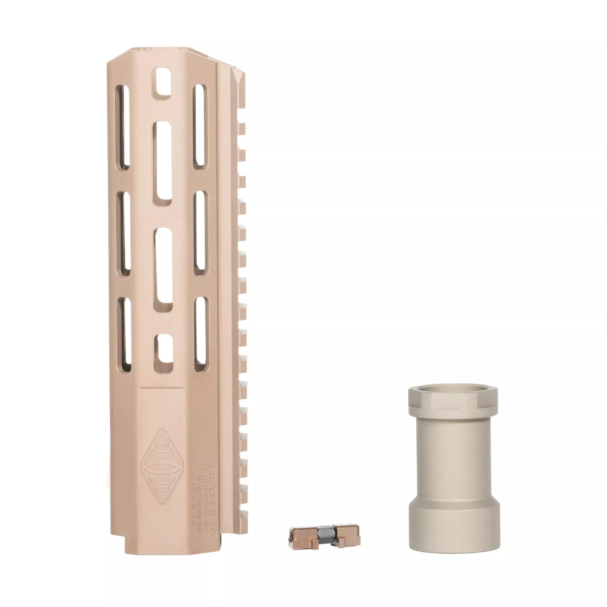 Reptilia 9.4in M-LOK Handguard Flat Dark Earth, 7075-T6 Billet Aluminum, 100-331