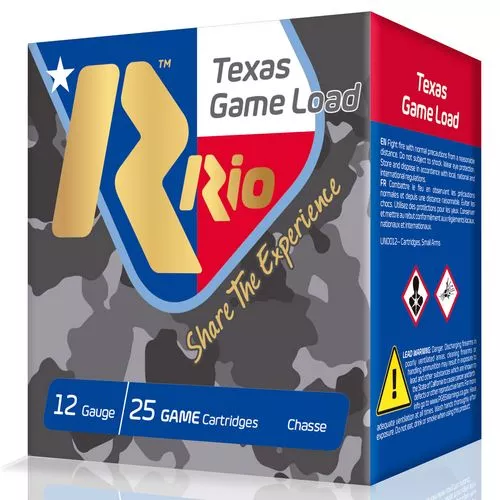 Rio Ammunition TG368TX Top Game Texas Game Load 12 Gauge 2.75" 1 1/4 oz 8 Shot 25 Per Box/ 10 Case