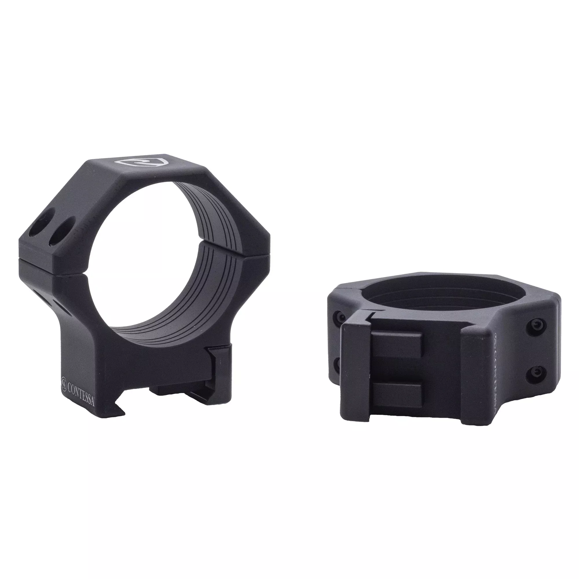 Riton Optics 30mm Light Picatinny Scope Rings, 7075 Aluminum, 8mm Height, Fixed with Double Recoil Stops XRC308A23