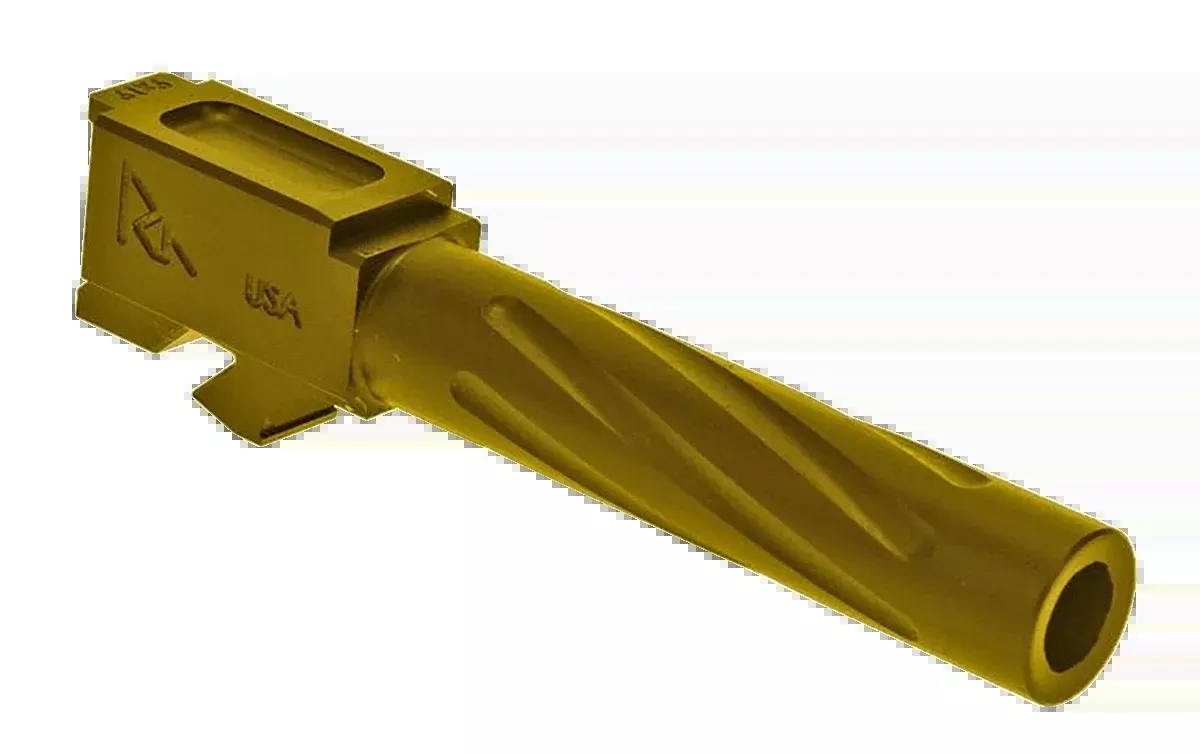 Rival Arms Precision V1 Match Grade Glock 19 Gen3-4 9mm Luger 4.02" Fluted Stainless Steel Barrel - Gold PVD