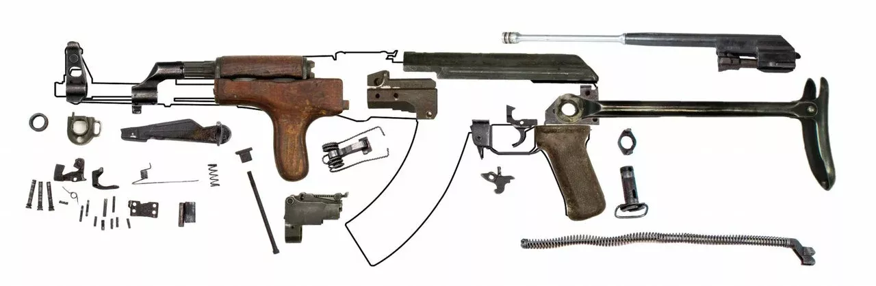 Romanian Model 65 AKM-47 7.62x39 Underfolder Parts Kit - Numbers Matching - Good Bluing