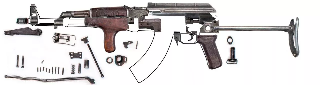 Romanian Model 65 AKM-47 7.62x39 Underfolder Parts Kit - Numbers Matching - Light Bluing