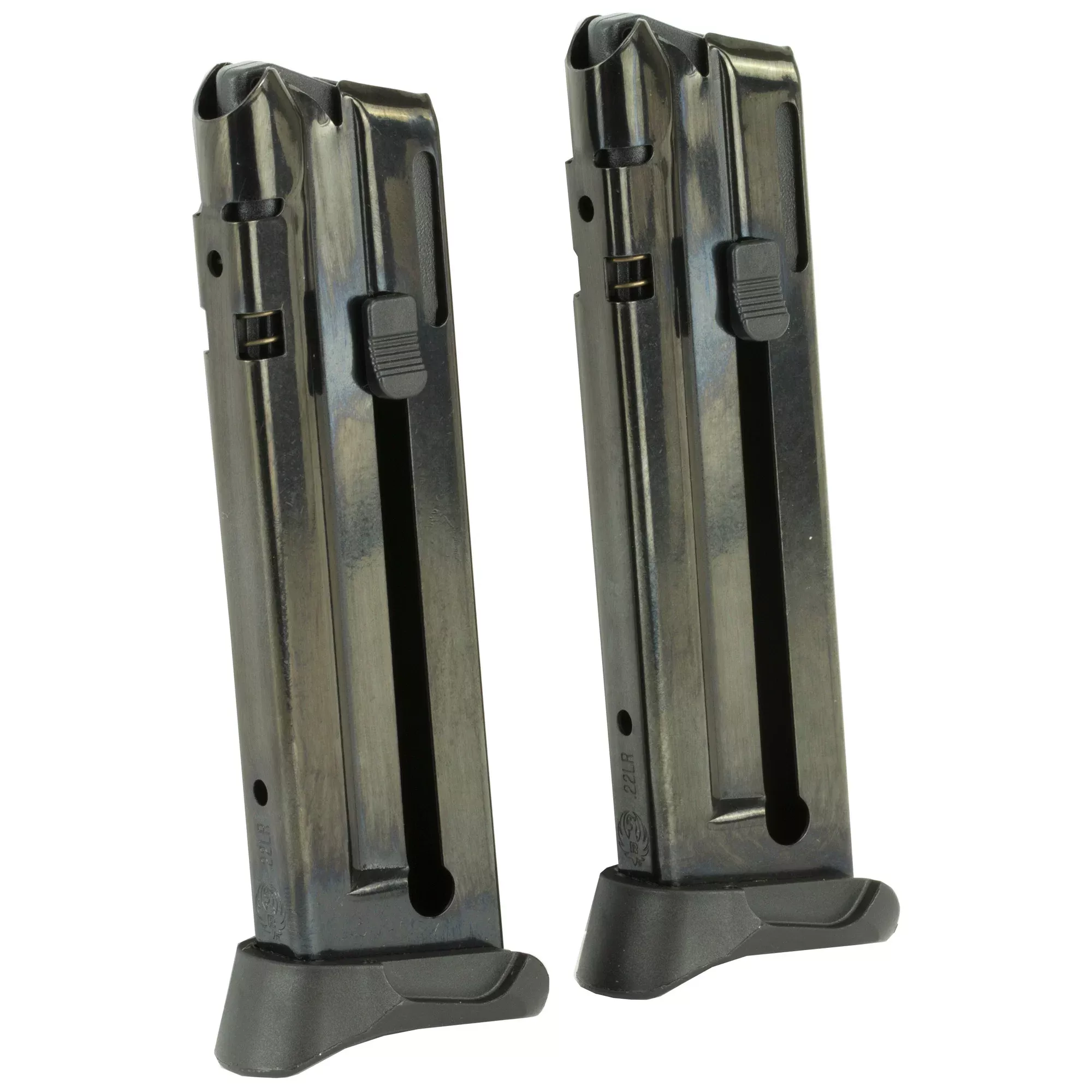 Ruger SR22 Factory Magazine 2-Pack, .22 Long Rifle 10-Round Steel Black Finish w/ Extended Base 90647