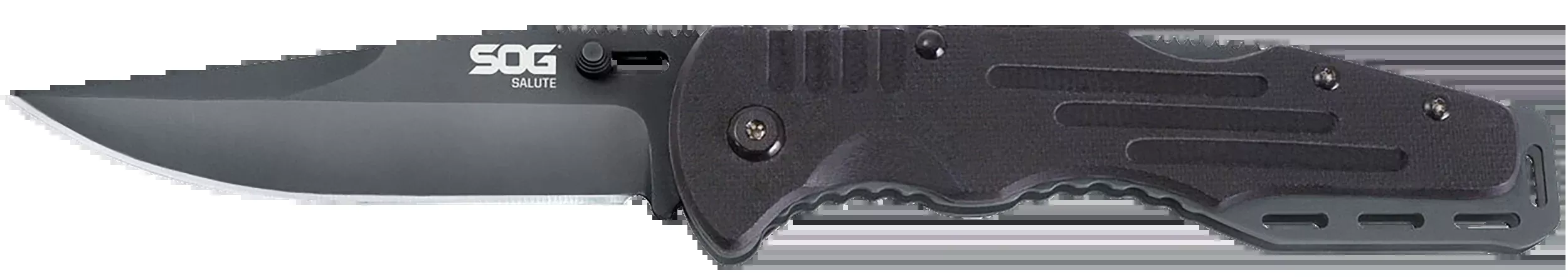 S.O.G Salute Folding Knife, 3.62-in Clip Point, Black G10, Lockback, Hardcased 8Cr13MoV Steel SOGFF11CP