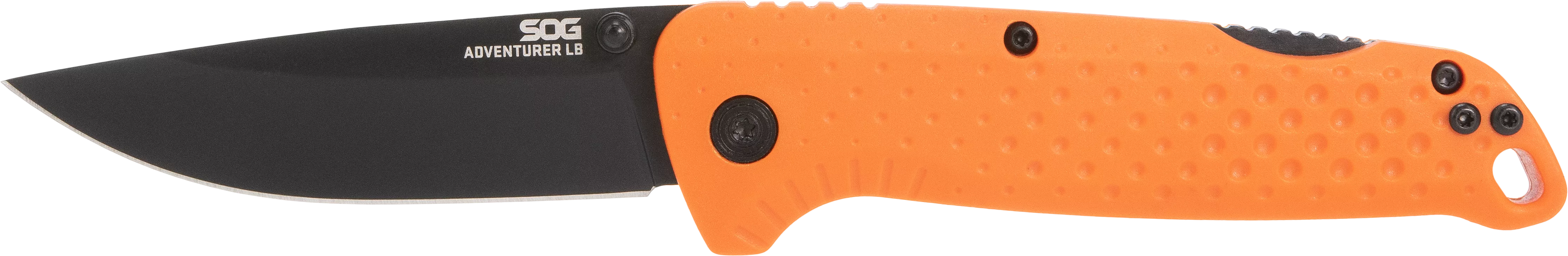 S.O.G SOG13110243 Adventure LB 3.50" Folding Plain Orange Black TiNi 5Cr15MoV Blade, Blaze Orange Textured GRN Handle