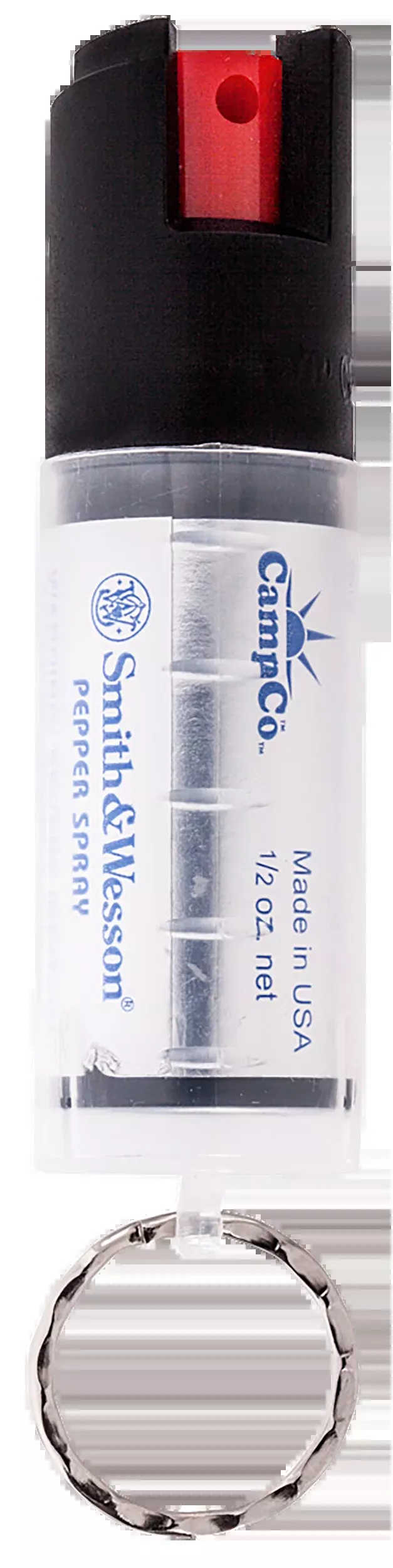 S&W Pepper Spray Keychain, 0.5 oz Oleoresin Capsicum, 10 ft Range, Clear Case with Keycap 1201