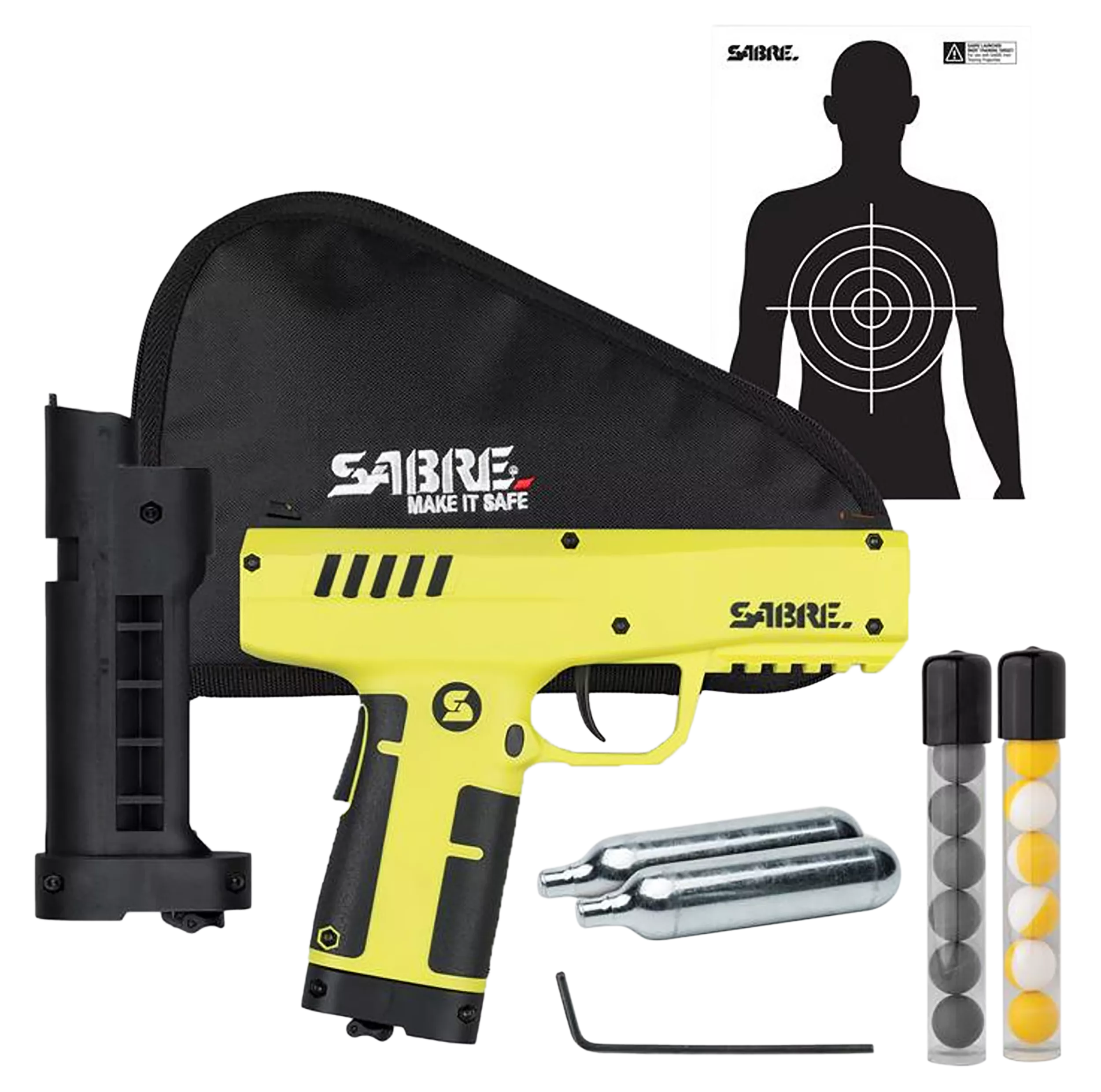 Sabre SLPIC2 Compact Projectile Launcher Range 175ft Black/Yellow *CA Approved