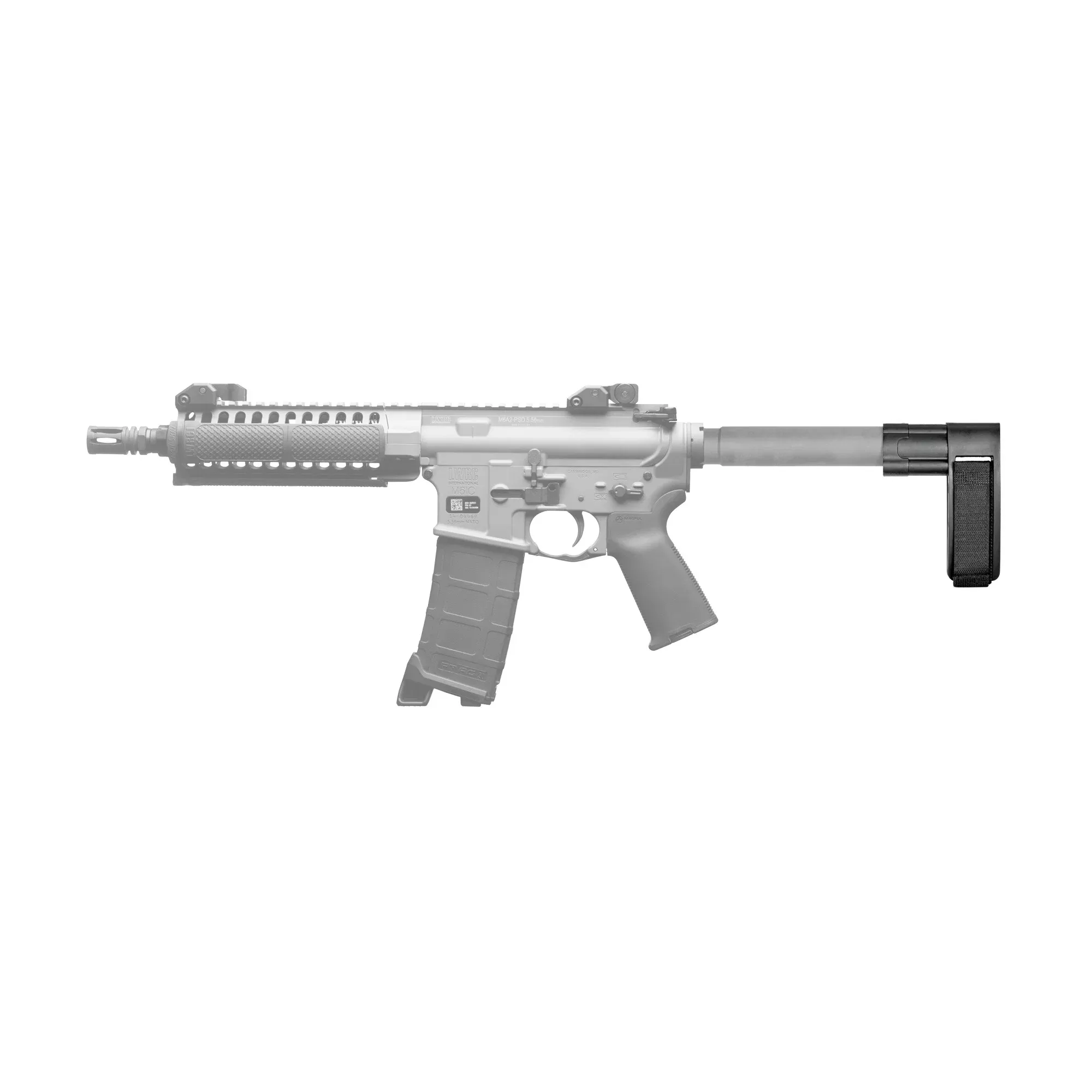SB Tactical SB-MINI Pistol Stabilizing Brace, Black, Fits AR-Style Pistol Buffer Tubes SBMINI-01-SB