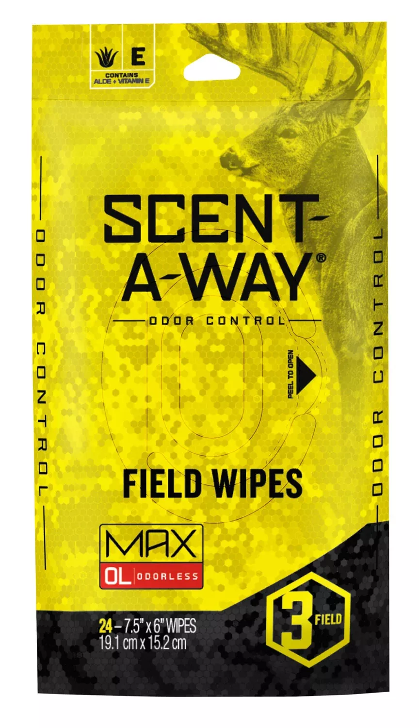 Scent- A- Way 07795 Max Field Wipes Odor Eliminator Odorless Scent Pkg Of 24