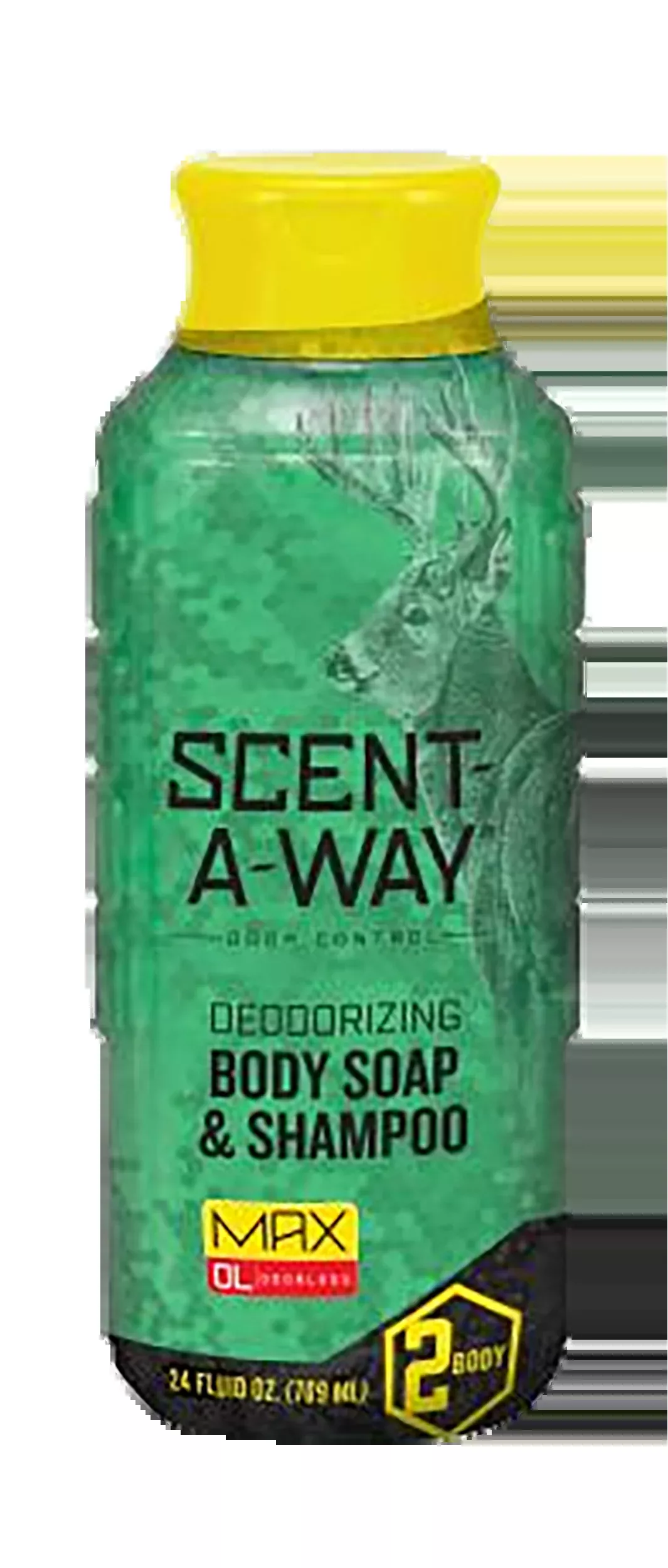 Scent-A-Way Max Green Soap Odor Eliminator, Odorless Body Wash & Shampoo 24 oz, 07756