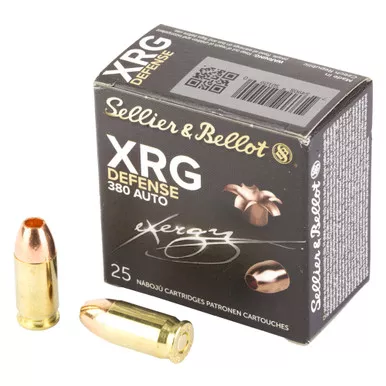 Sellier & Bellot XRG 380 ACP 77 Grain Jacketed Hollow Point - 25 Round Box