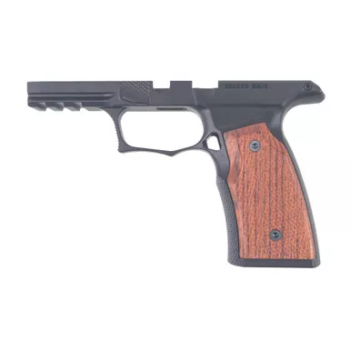 Sharps Bros Improved Grip Module for the P365 XMACRO with NO Manual Safety - Anodized Finish, Black, Brazilian Cherry Wood Grips