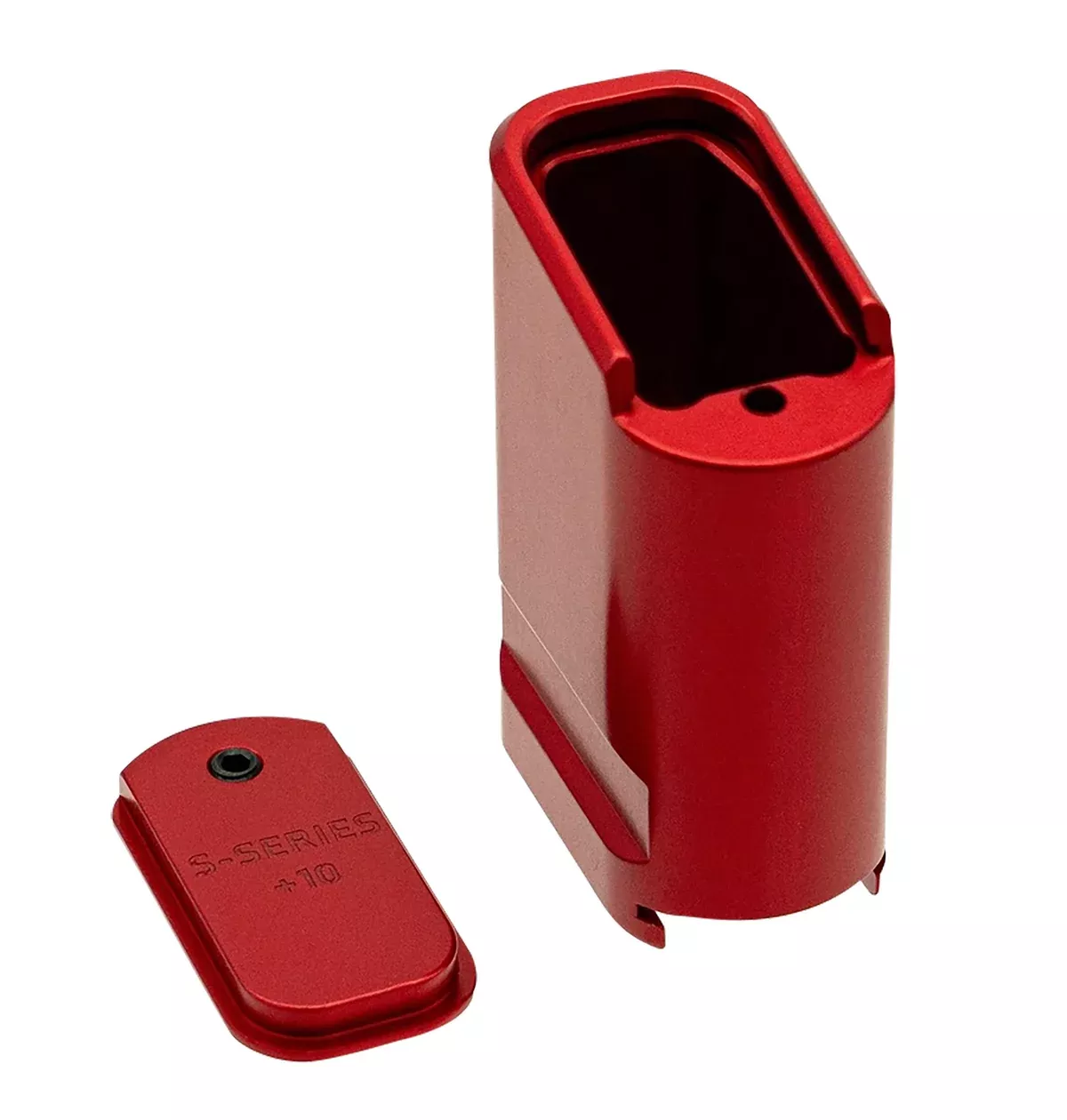 Shield Arms SAS15ME10RED Magazine ExtensionExtended 10rd Compatible w/ Shield Arms S15 Magazine Red Anodized Aluminum