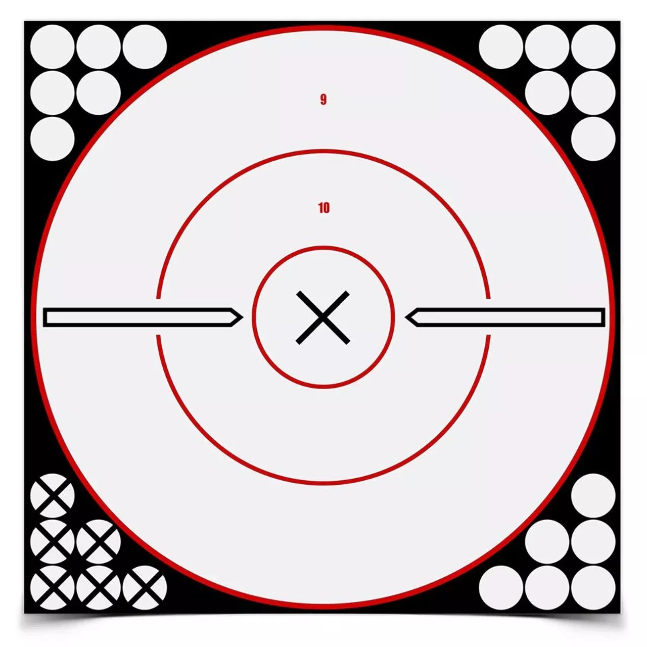 Shoot-N-C 12 Inch White / Black X Bulls-Eye, 5 Targets