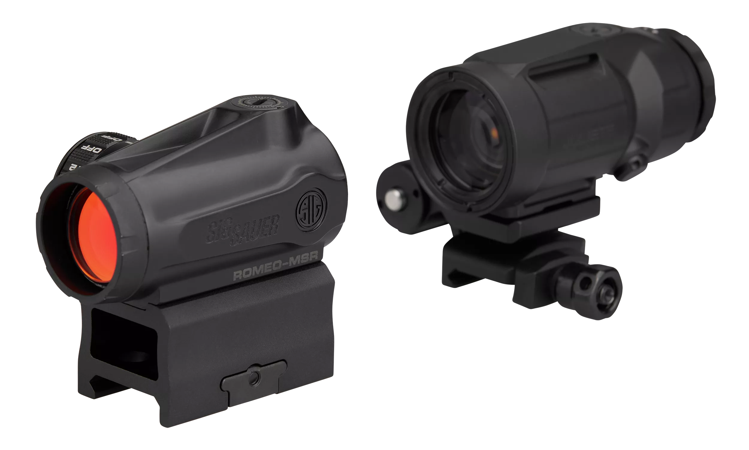 Sig Sauer Electro-Optics SORJMSR501 Romeo-MSR Gen II w/Juliet5 Micro Magnifier Black 1x20mm/5x42mm, 2 MOA Red Dot and Magnifier