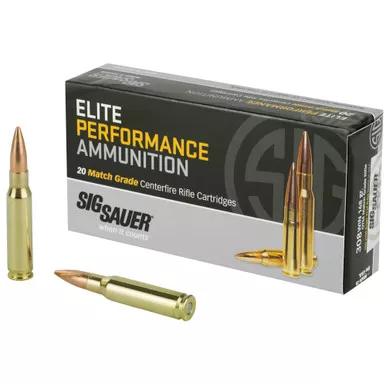 Sig Sauer Elite Match 308 Win 168 Grain Open Tip Match - 20 Round Box