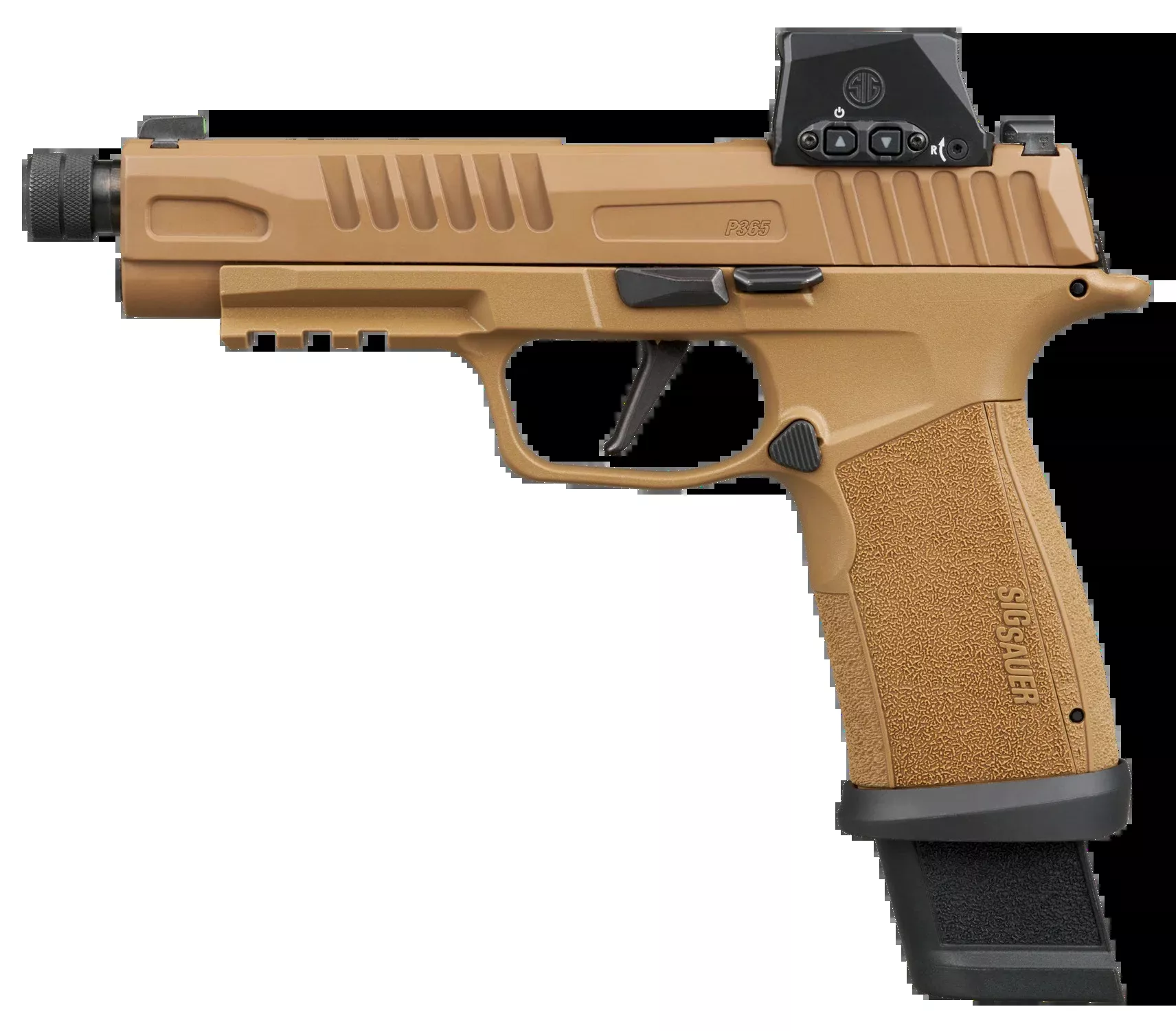 Sig Sauer P365 Fuse TACOPS 9mm 5.10" 21+1 Striker-Fired Pistol w/Optic - Coyote