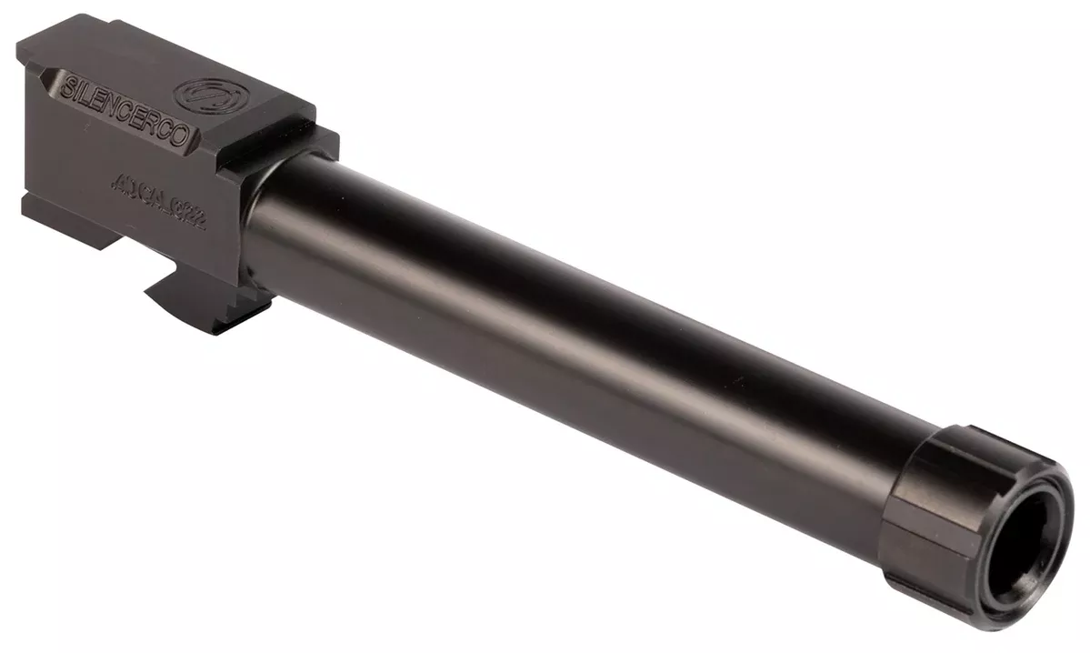 SilencerCo AC50 Glock40 S&W 4.80" Threaded Black Nitride Stainless Steel, Fits Glock 22 Gen2-4