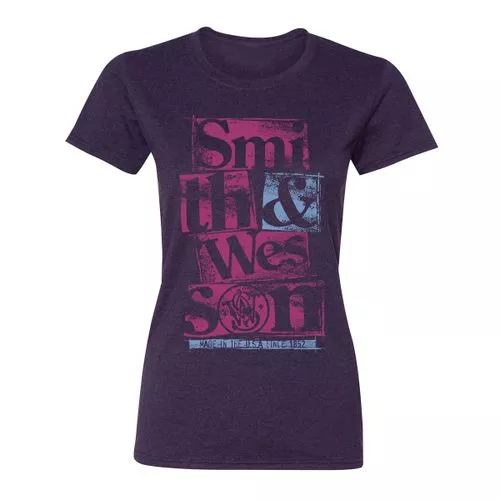 Smith and Wesson Ladies Ransom Note Tee in Blackberry