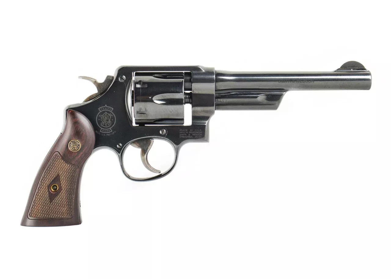 Smith & Wesson Model 20 357 Magnum 6rd 6" Blued Steel Frame, Checkered Rosewood Grips