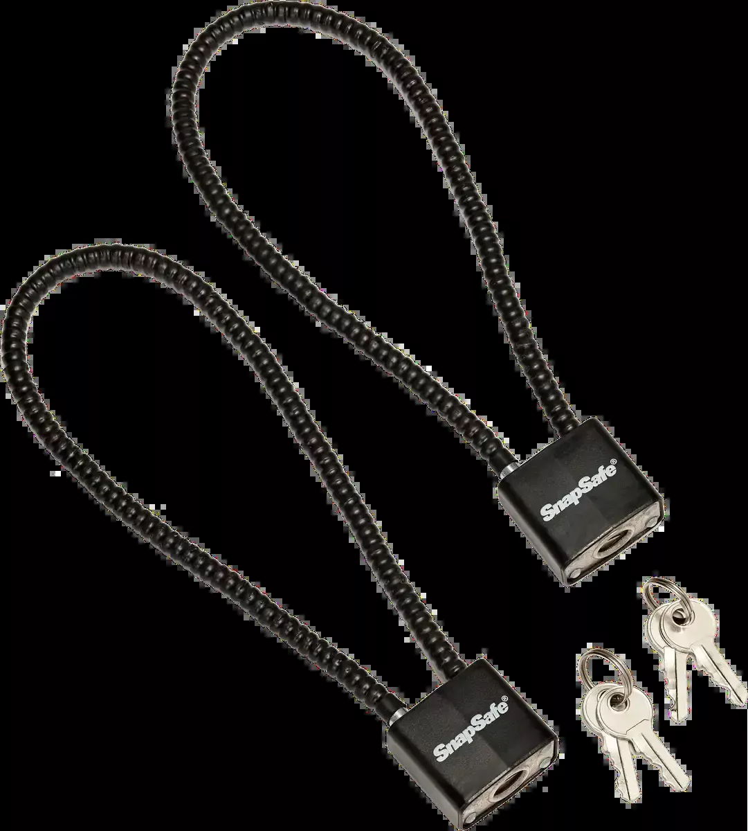 SnapSafe Cable Padlocks for Firearms, PVC-Covered Steel, 2-Pack, Black, 75281