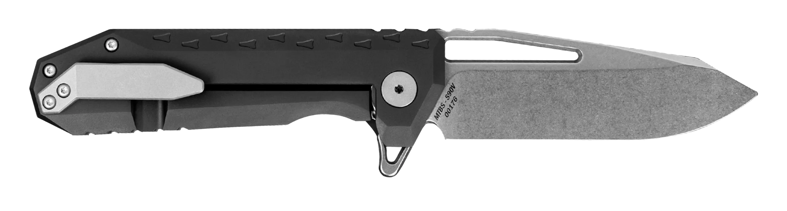 Southern Grind SG09030012 Penguin3.50" Folding Drop Point Plain Stonewashed CPM S90V Blade, 4.63" Black Titanium Handle