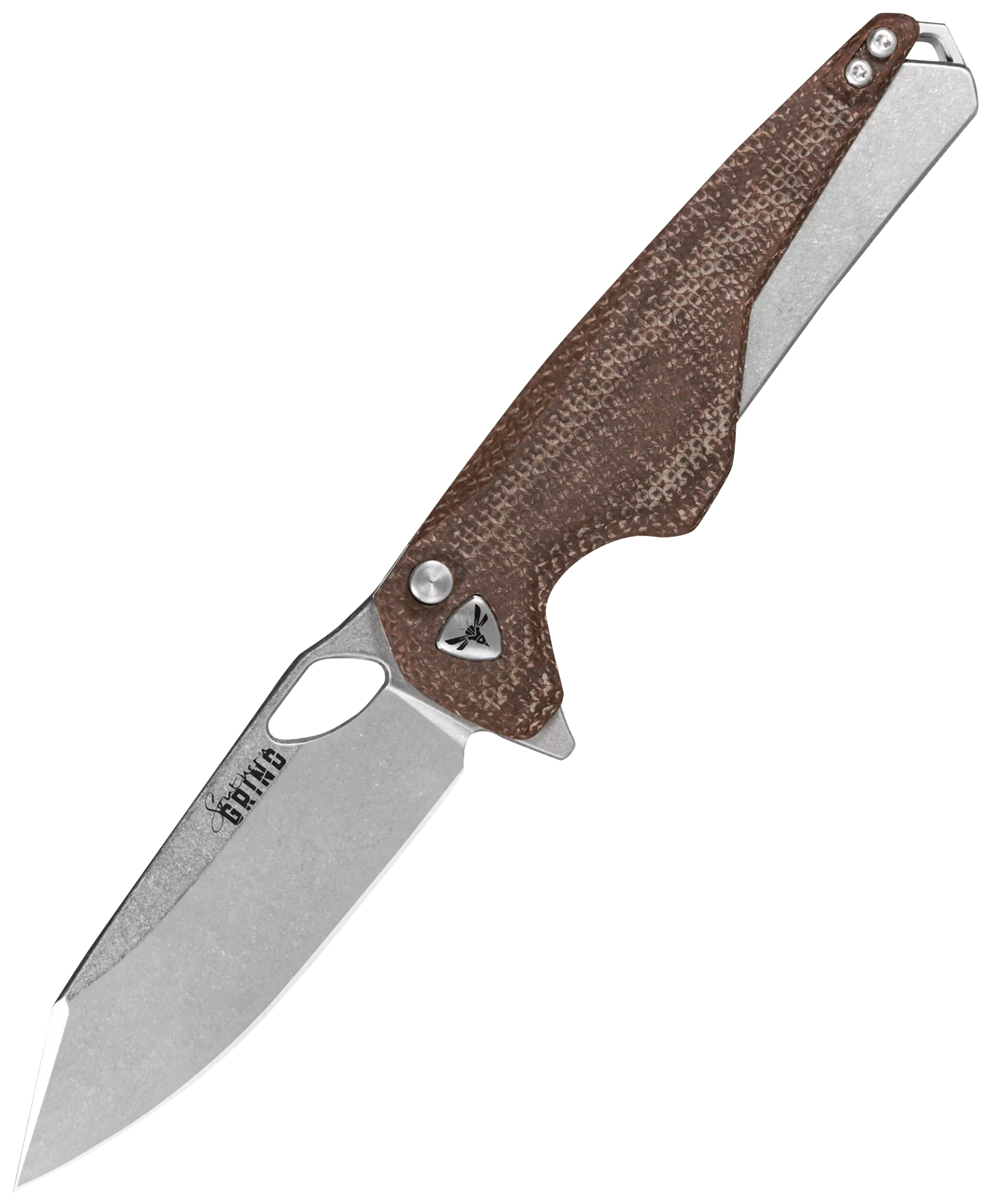 Southern Grind SG13400025 Hornet3.30" Folding Sheepsfoot Plain Stonewashed CPM MagnaCut Steel Blade, 4.30" Natural Micarta Handle
