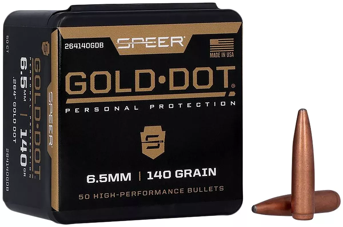 Speer 264140 Gold Dot6.5mm .264 140 GR Soft Point 50 Box