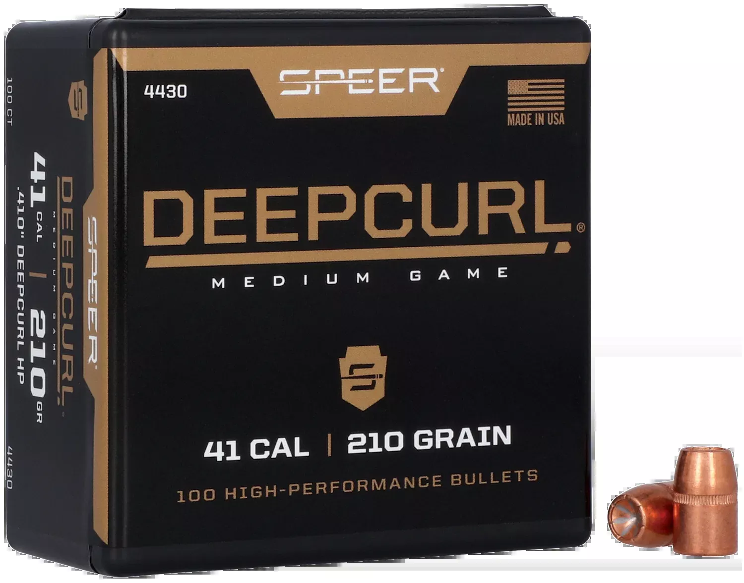 Speer Ammo DeepCurl .41 Caliber 210 Grain Hollow Point Hunting Bullets 100/Box (5/Case) 4430